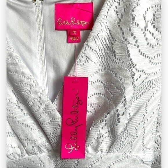 Lilly Pulitzer Resort White Cecilia Dress Bungalow Blossom Lace, Size 00… - Picture 6 of 8